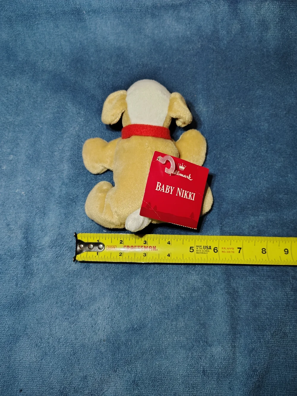 Hallmark Plush Puppy Dog Toys - Cream and White with Red Collar